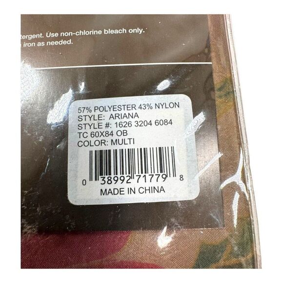 Ariana Tablecloth 60x84in Oblong Floral Polyester Beige Multi Bed Bath Beyond - Picture 6 of 6